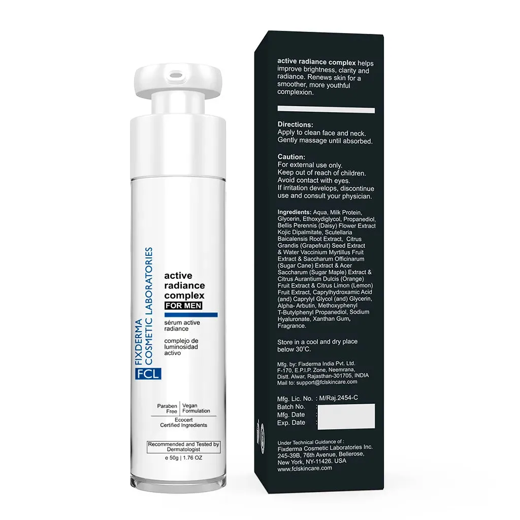 0.5% Hyaluronic Acid   2% Kojic Acid FCL Active Radiance Complex Face Serum for Men