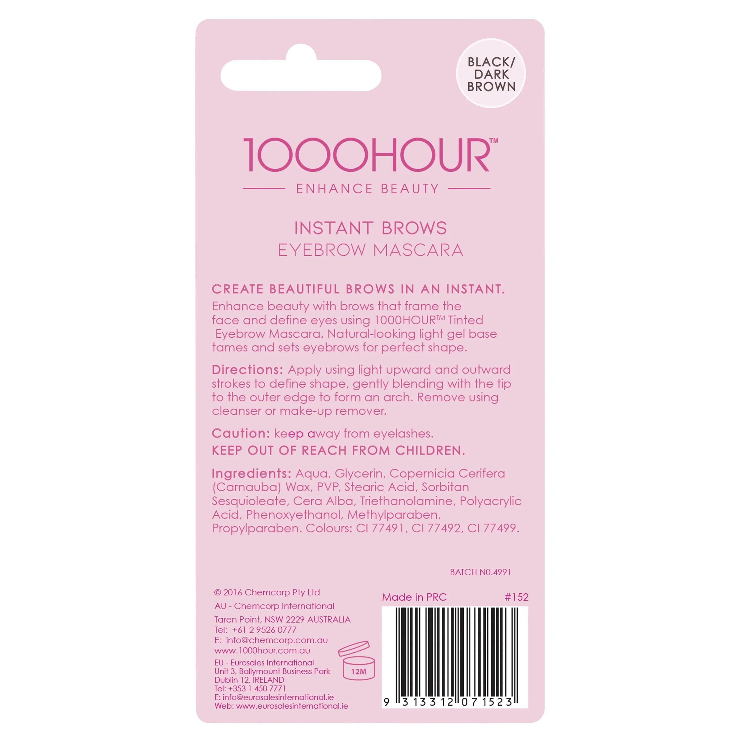 1000HOUR Instant Brows - Black/Dark Brown