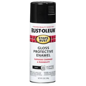 12 OZ Stops Rust Protective Enamel Spray Paint - Gloss Black