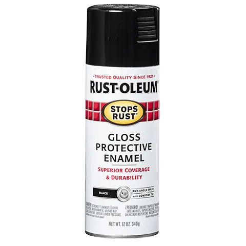 12 OZ Stops Rust Protective Enamel Spray Paint - Gloss Black