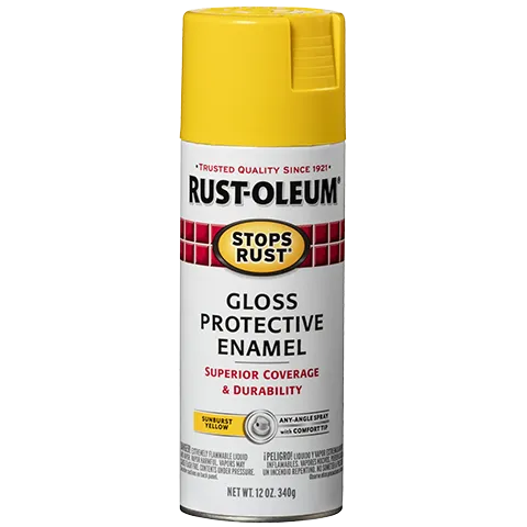 12 OZ Stops Rust Protective Enamel Spray Paint - Gloss Sunburst Yellow