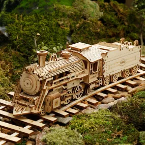 3D Wooden Puzzle Train Model DIY Wooden Train Toy Mechanical Train