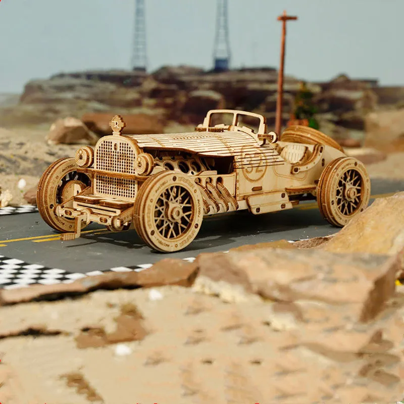 3D Wooden Puzzle Train Model DIY Wooden Train Toy Mechanical Train