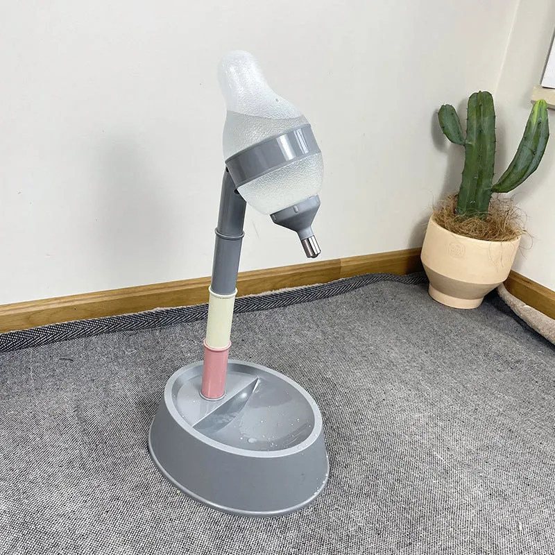 Automatic Pet Water Dispenser Stand Feeder Bowl Adjusting Height Water Bottle
