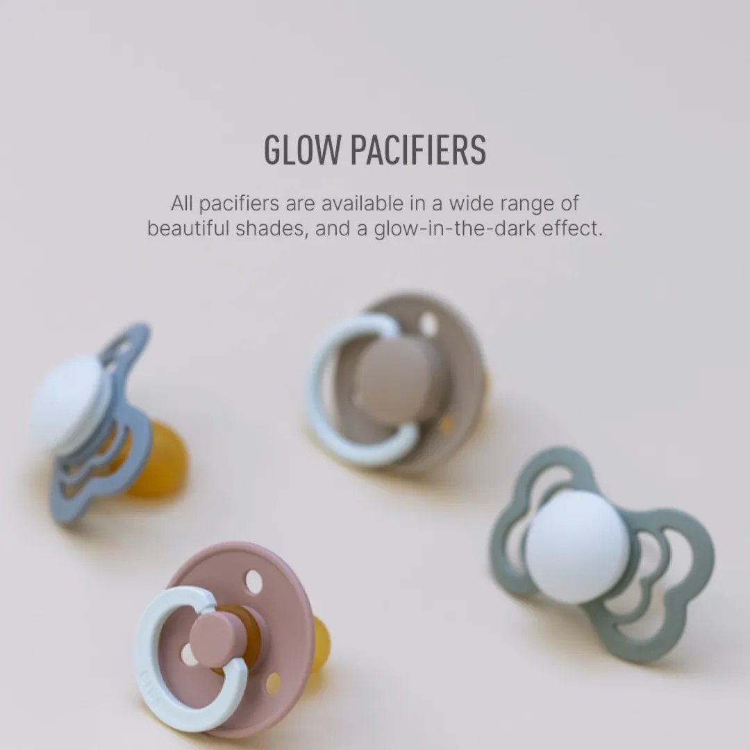 BIBS Pacifier Duo - NIGHT Glow Blush
