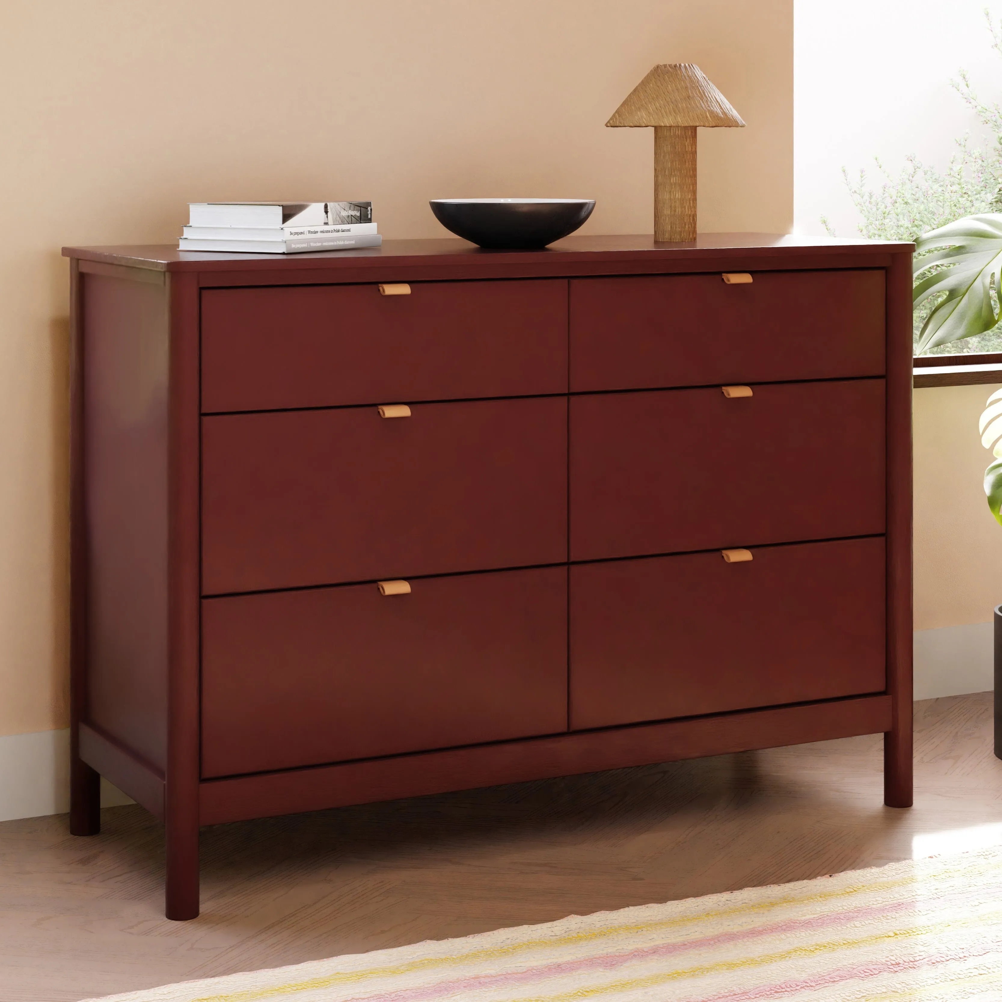 Bondi 6-Drawer Assembled Dresser | Crimson