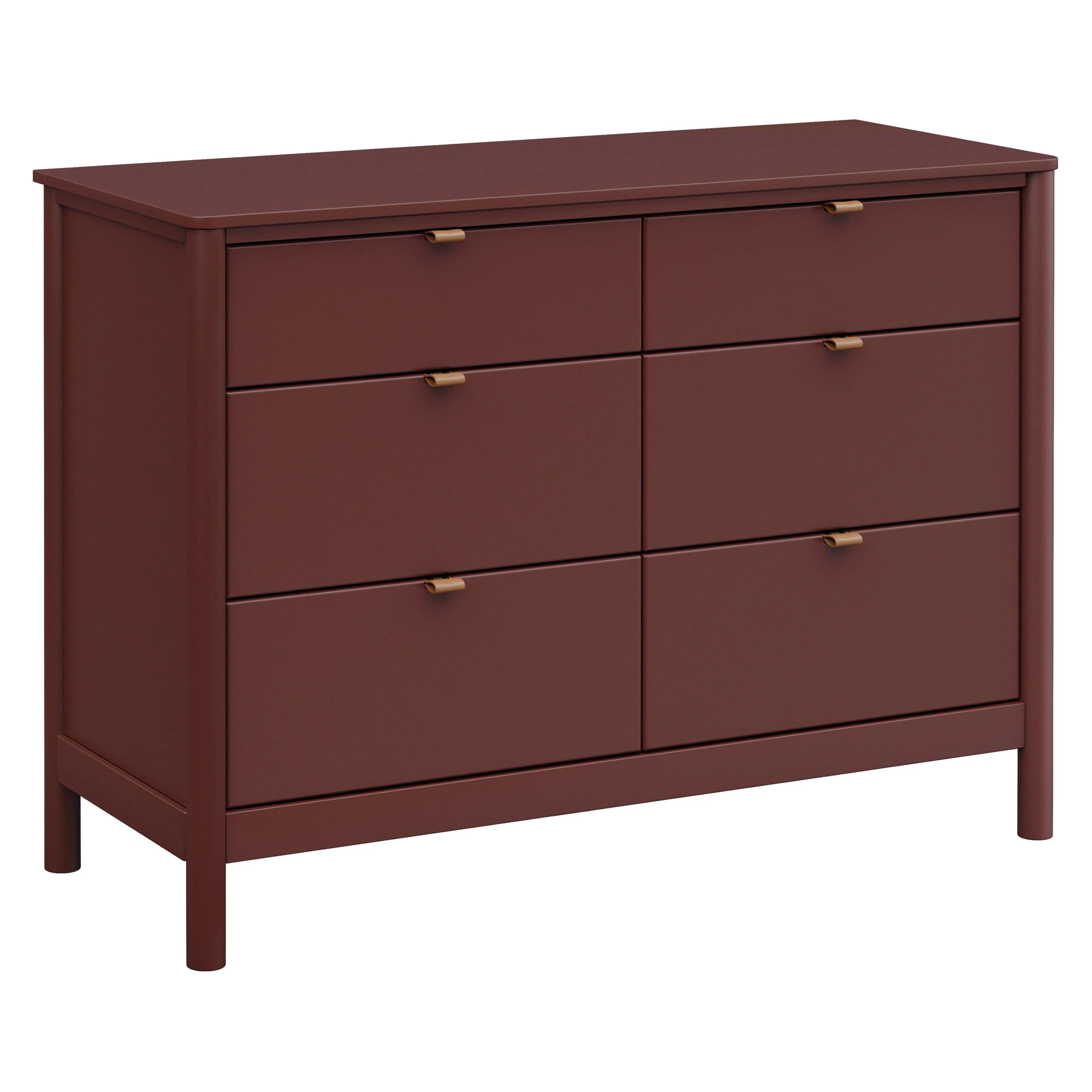 Bondi 6-Drawer Assembled Dresser | Crimson