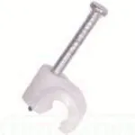 Cable Clip Dual RG 6 Long Nail Black (100 Lot)