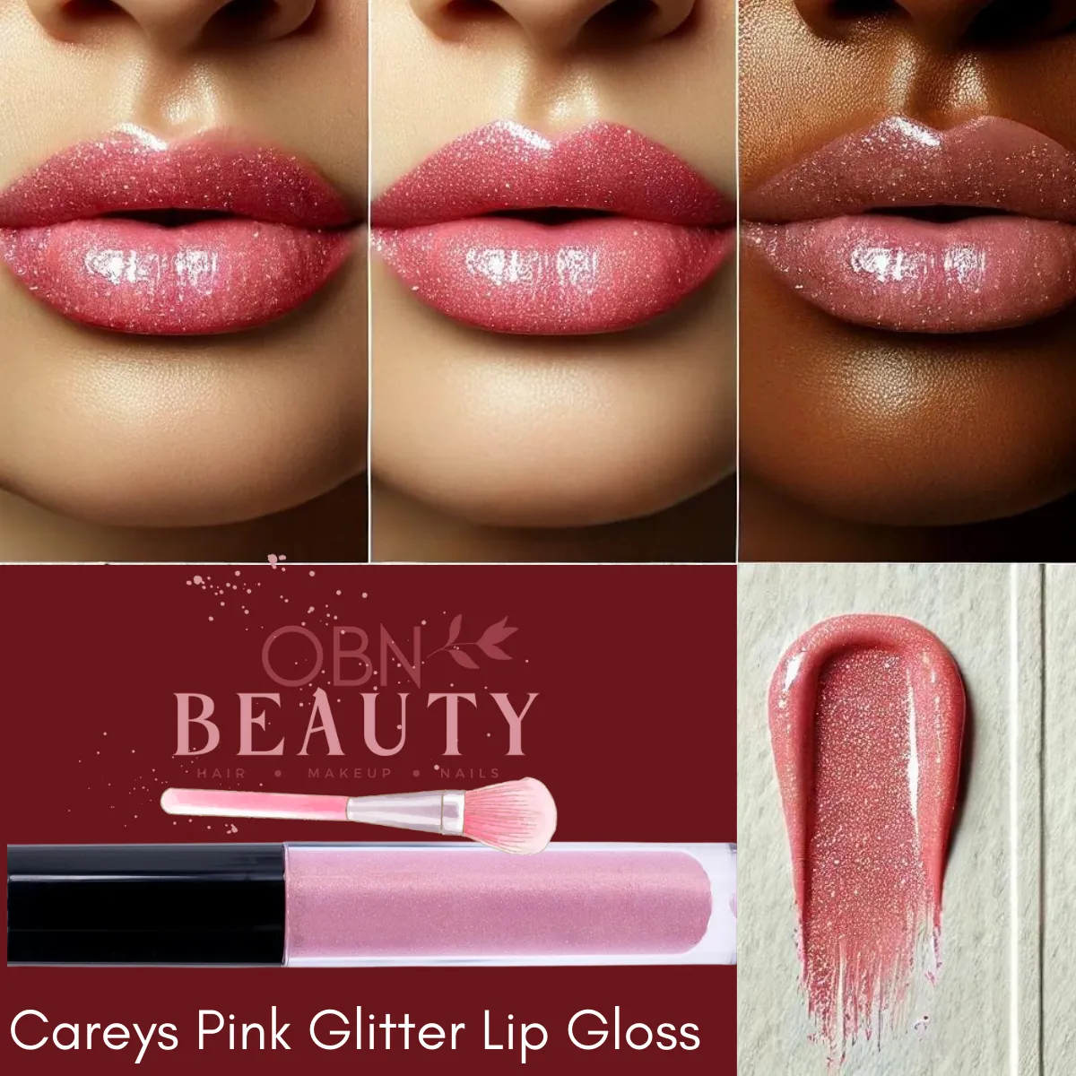 Careys Pink Glitter Lip Gloss