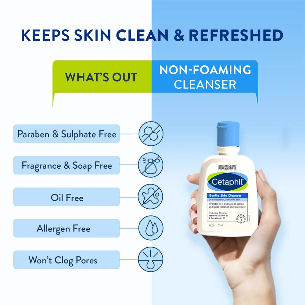 Cetaphil Gentle Skin Cleanser Dry to Normal & Sensitive Skin (125ml)