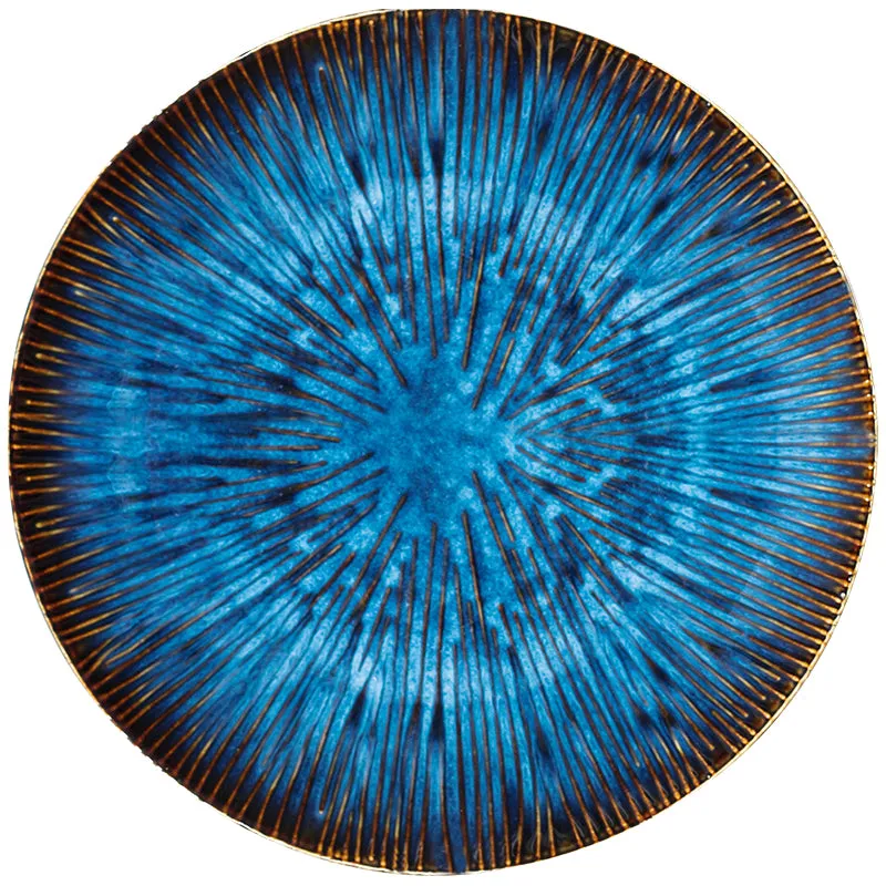 Creative Western Steak Plate Ceramic Pasta Plate Fruit Salad Plate Japanese Embossed Household Vegetable Plate