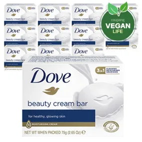 Dove Beauty Cream Bar Cleansing Soap, 75g, Pack of 12 - 🏆 #50 - Household Items - Best of December