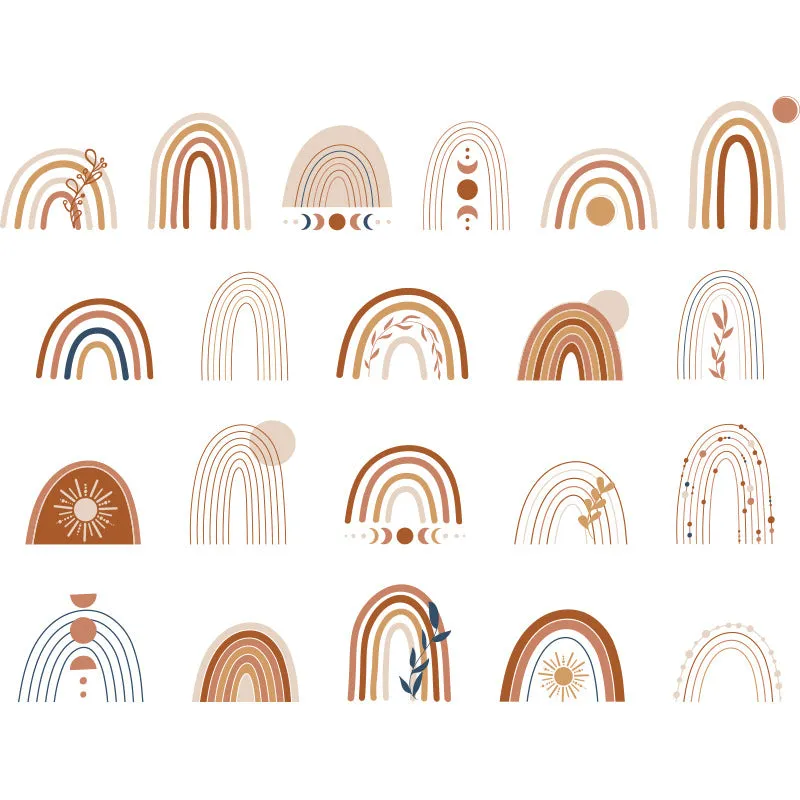 Earthy Rainbows Nursery Decor Wall Decal Stickers