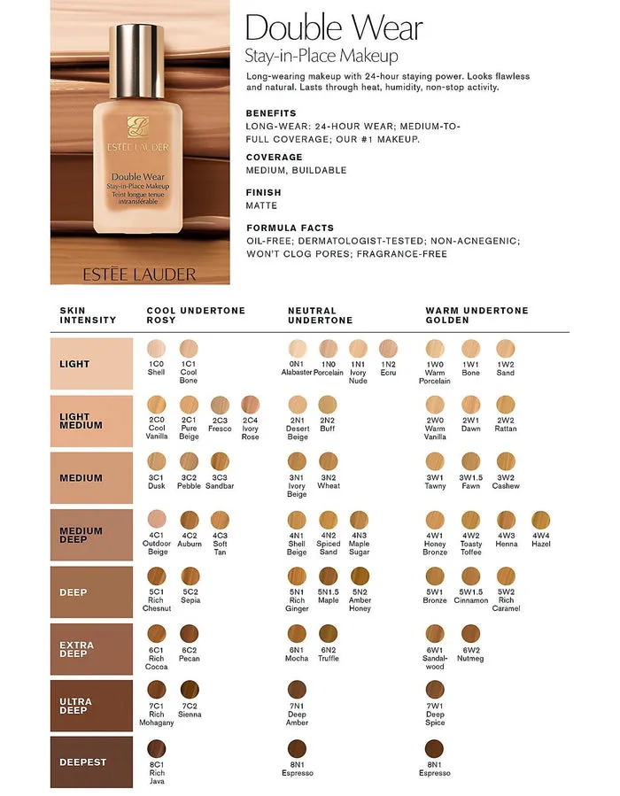 Estée Lauder Double Wear Stay-in-Place Foundation (3C1)