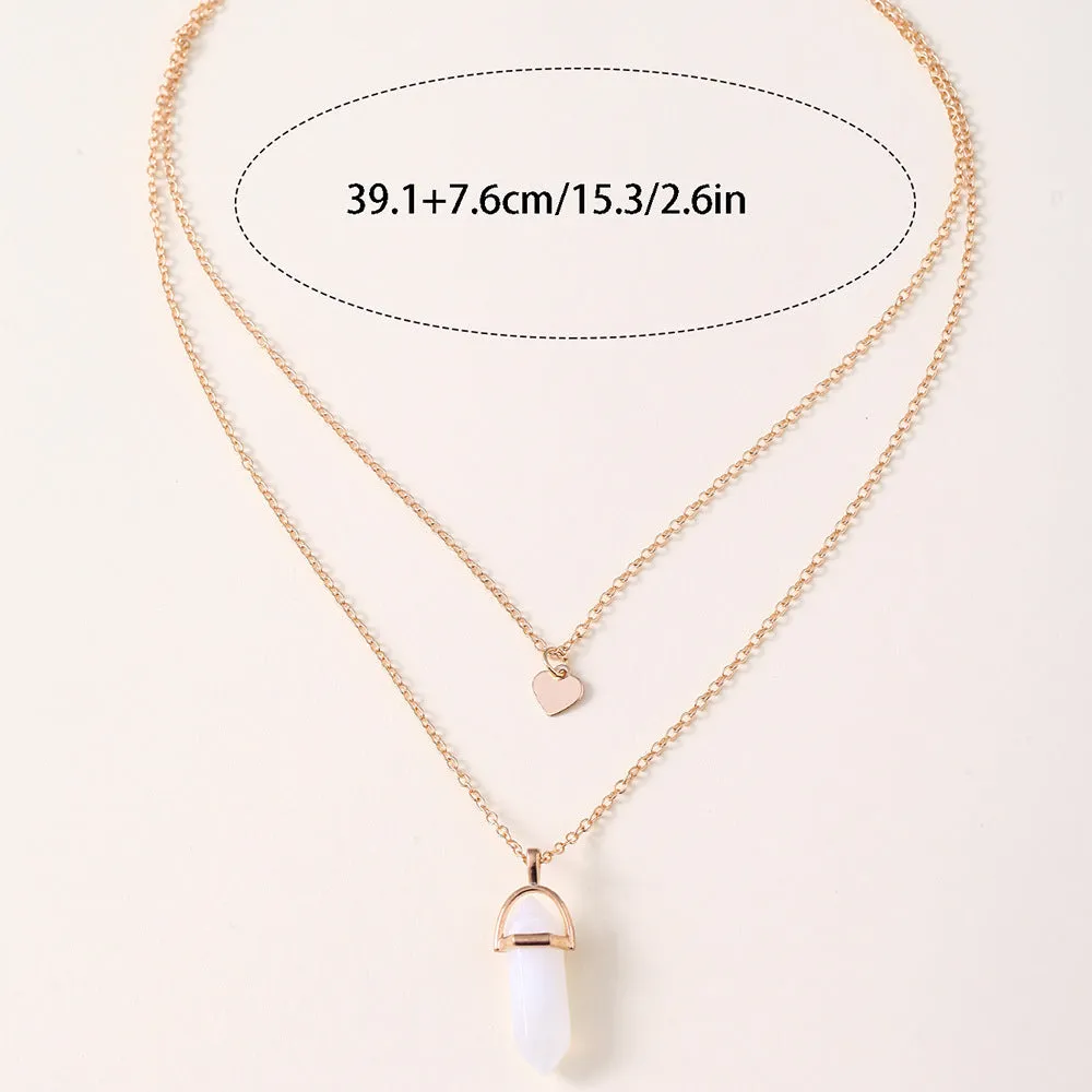 Fashion Simple Jewelry Love Hexagon Pendant Necklace