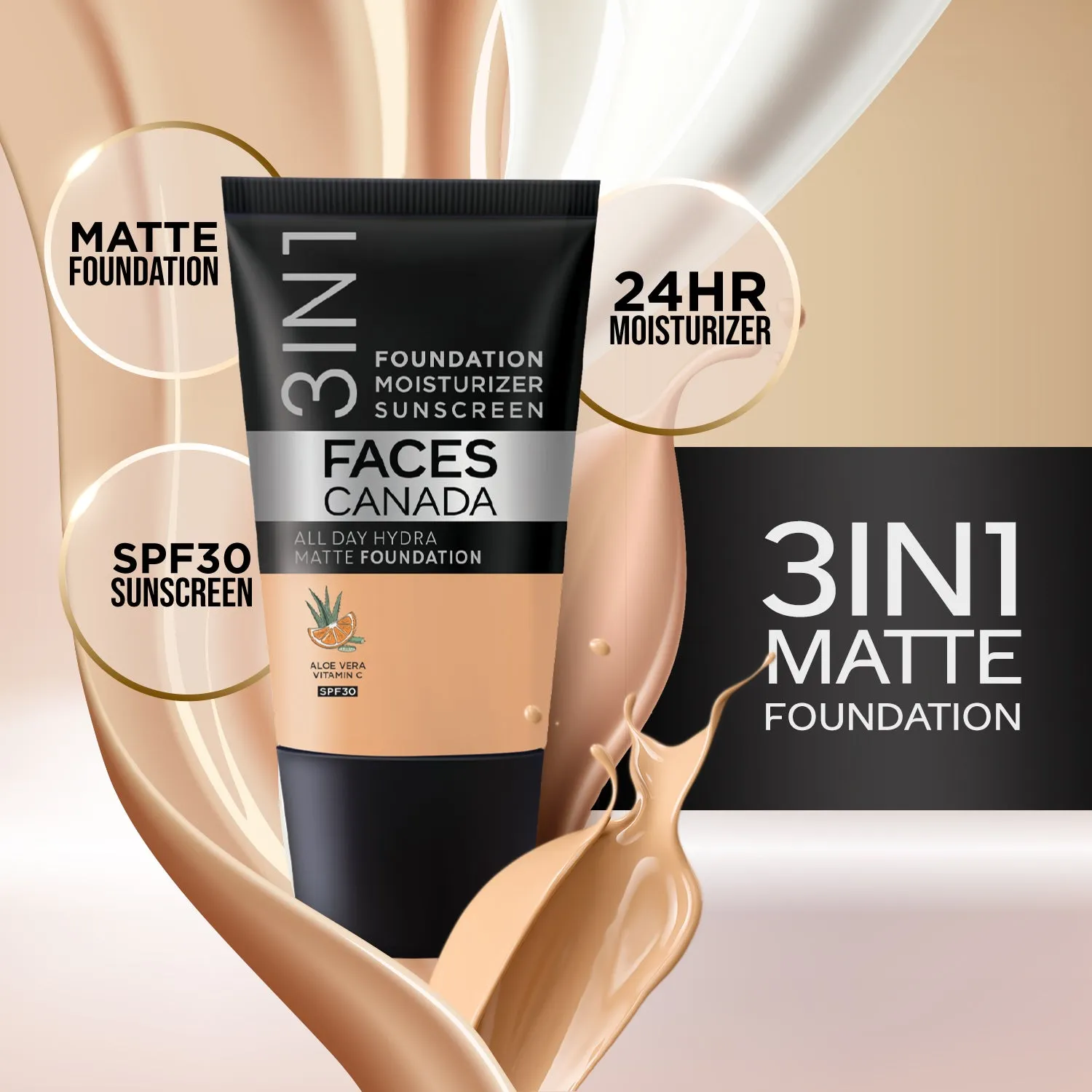 FC All Day Hydra Matte Foundation Caramel Natural 023 18ml