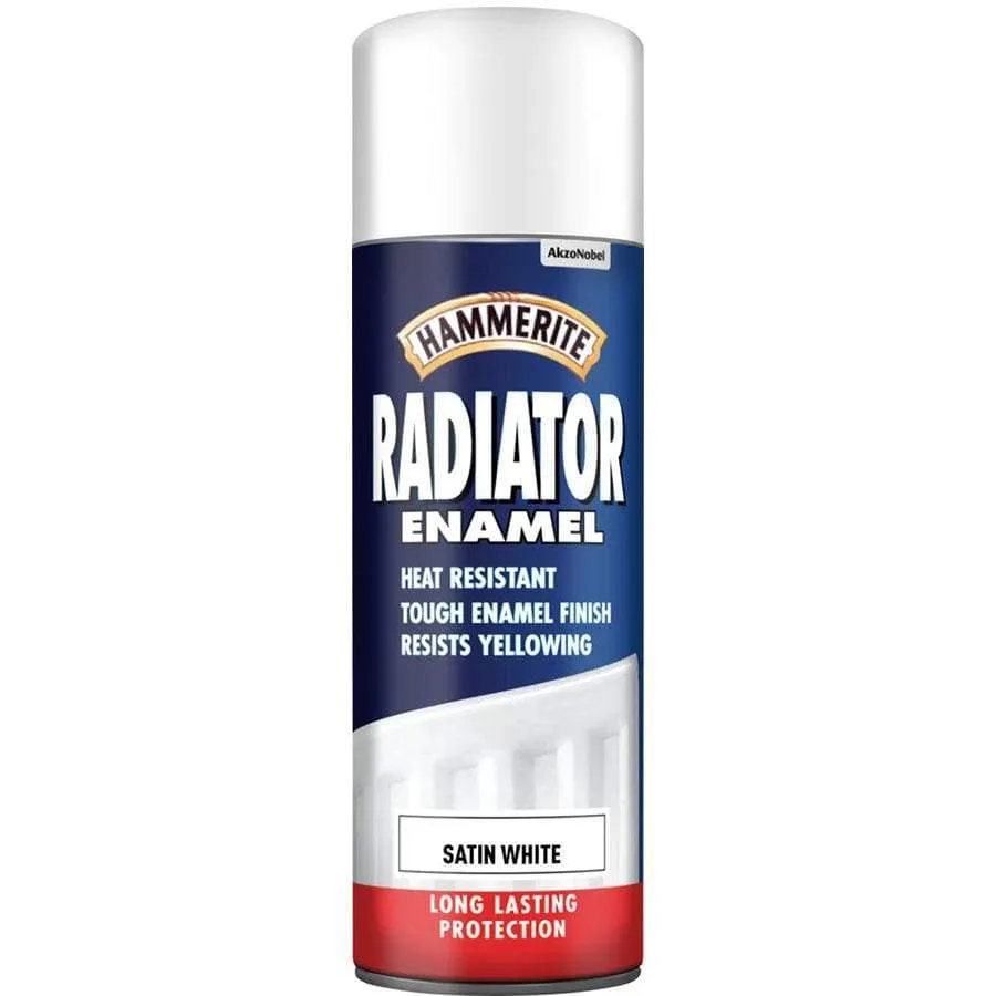 Hammerite White Satin Radiator 400Ml Spray