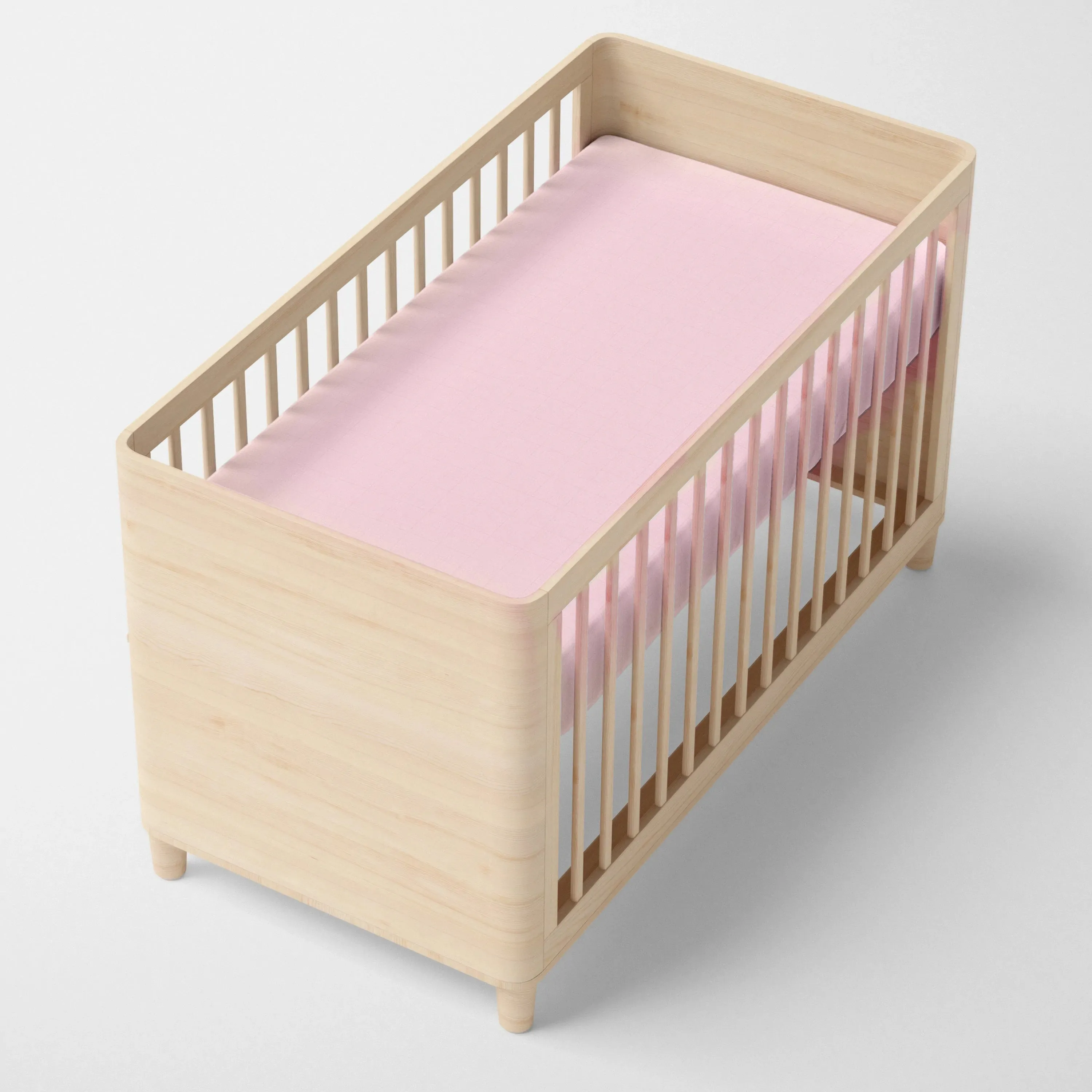 Happy Friday Basic Fitted Sheet Cot Bed Pink 70/140cm