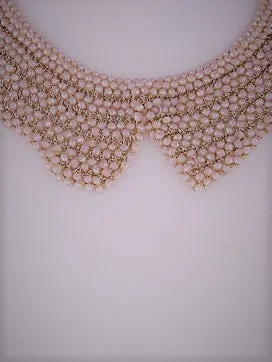 Hello Dolly Blush Faceted Beaded Bib Necklace