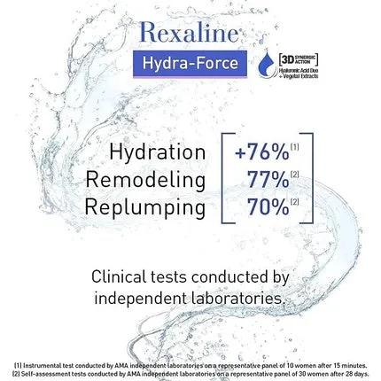Hydra-Force Hydrating and rejuvenating facial serum with hyaluronic acid duo 30 ml , Rexaline