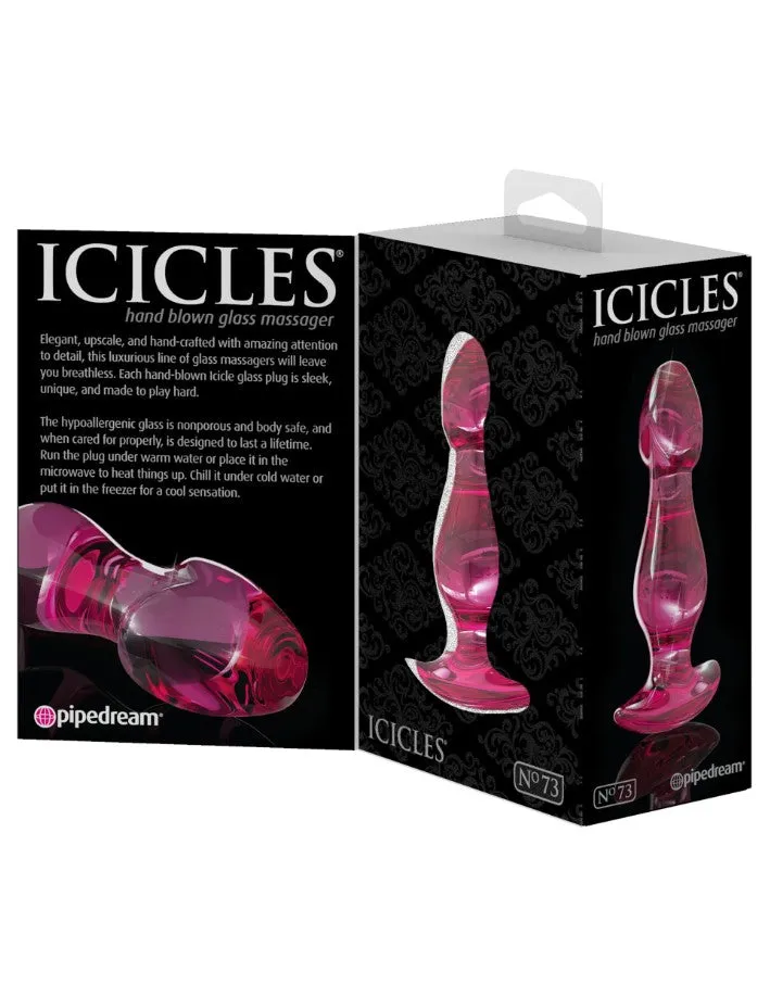Icicles No 73 Beaded Glass Anal Plug (Pink)