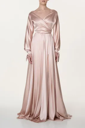 June Blush Silk Long Dress