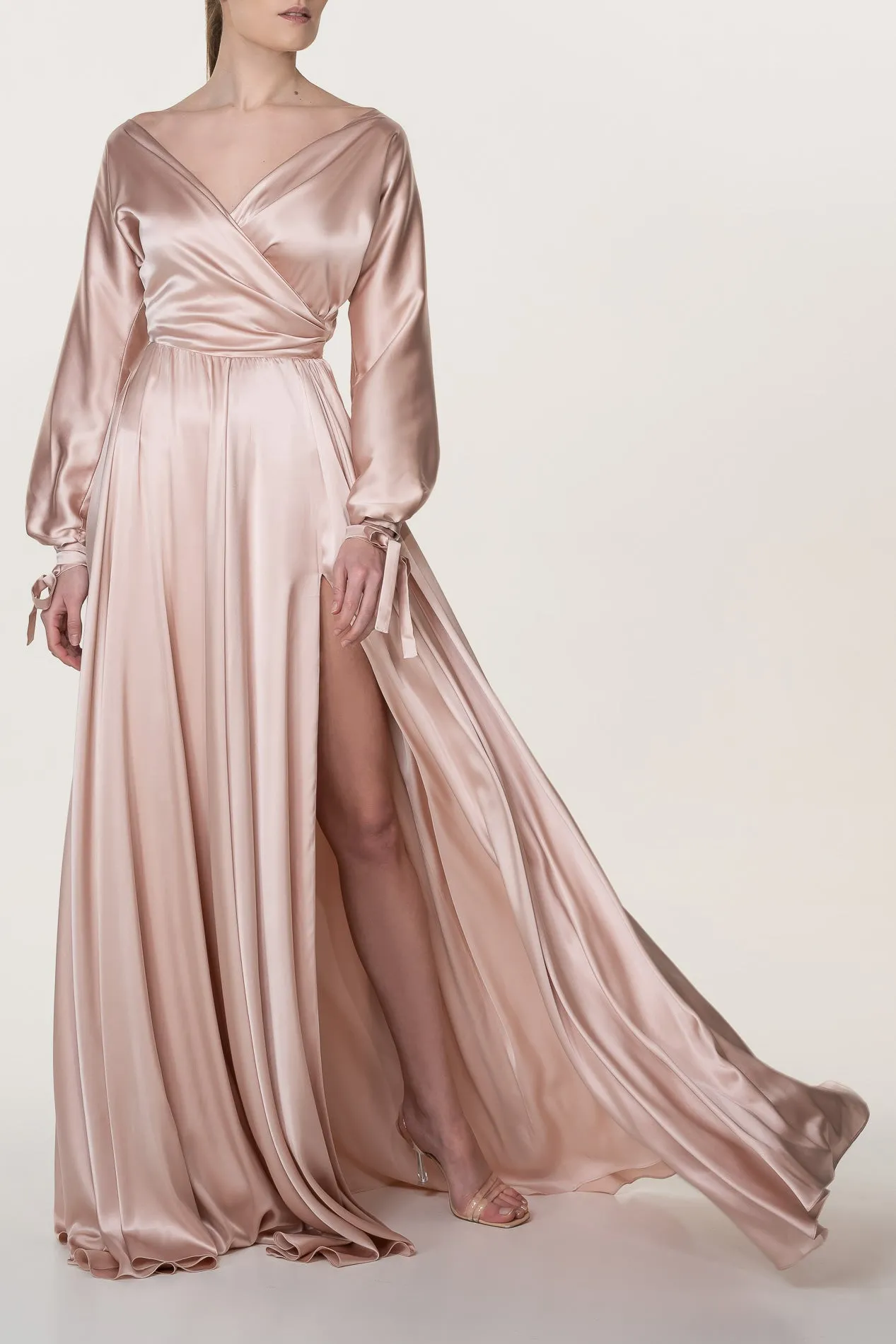 June Blush Silk Long Dress