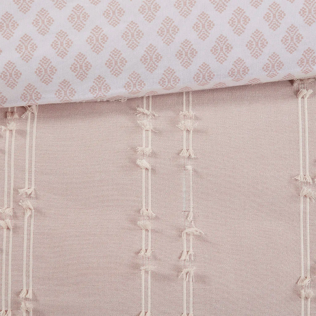 Kara 3 Piece Cotton Jacquard Duvet Cover Set