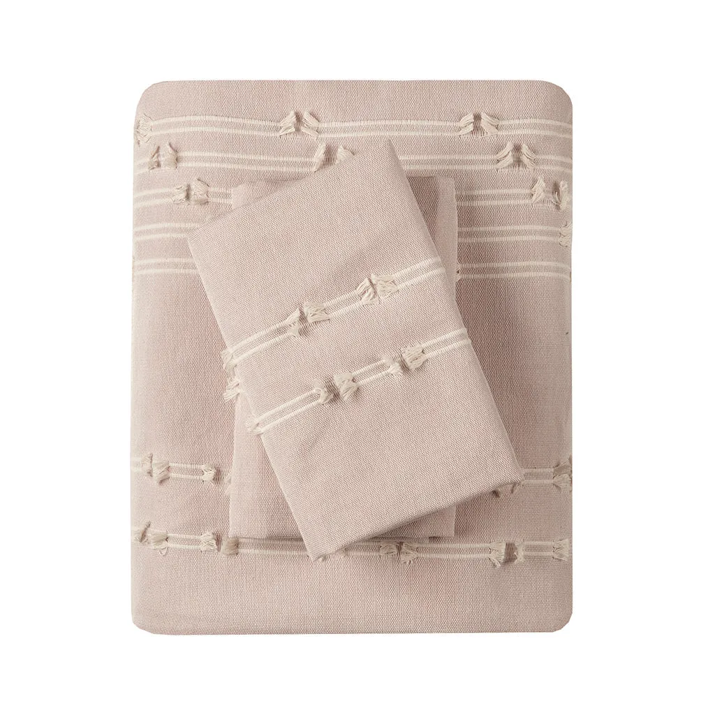 Kara 3 Piece Cotton Jacquard Duvet Cover Set