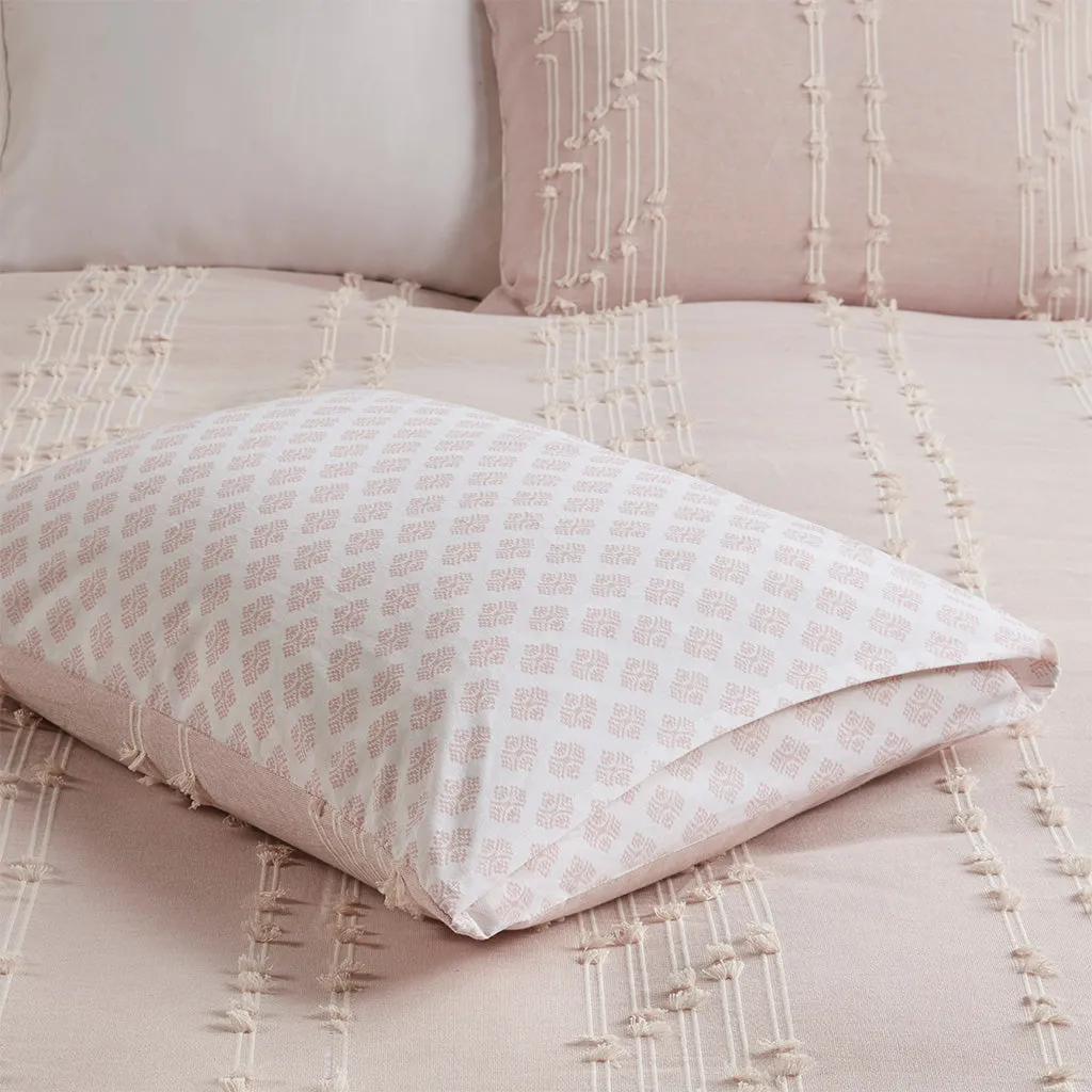 Kara 3 Piece Cotton Jacquard Duvet Cover Set