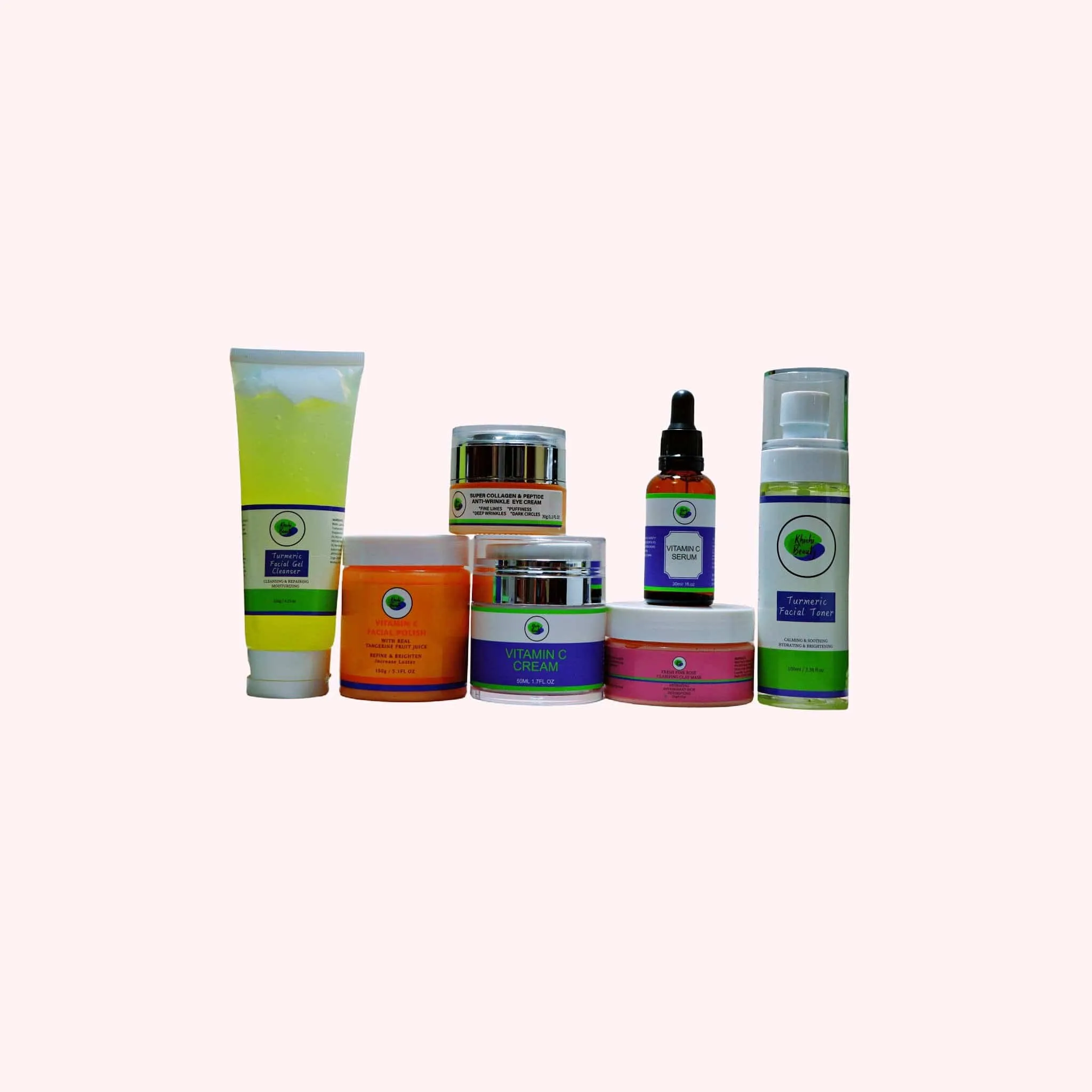 Khichi Beauty Oily Skin Anti-Aging Facial Set, 7-Pc, Oily Skin Skincare Routine Kit