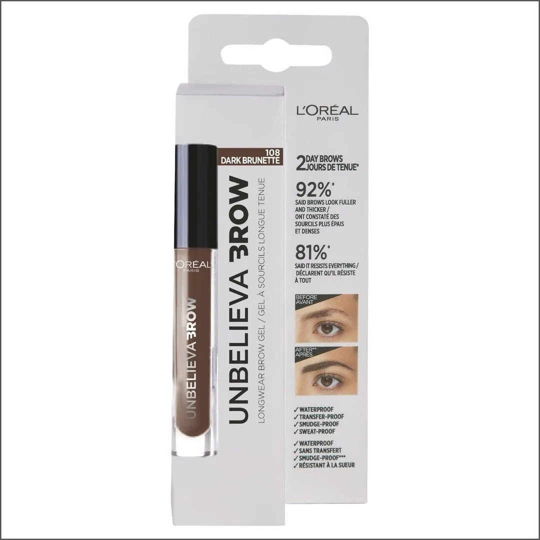 L'Oréal Paris Unbelievabrow Brow Gel 108 Dark Brunette