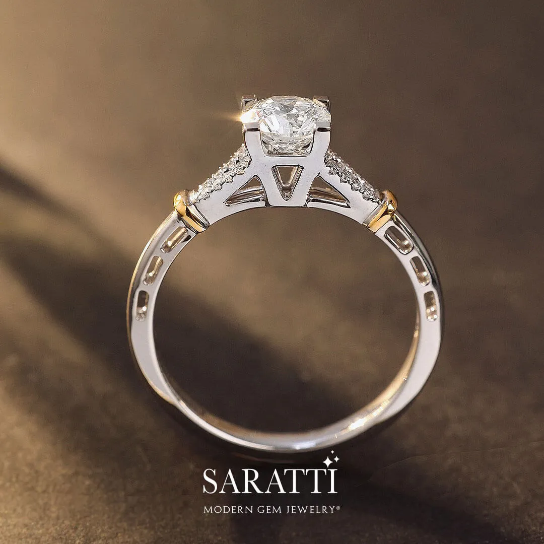 Noemie - 0.6-Carat Round Split Shank Diamond Engagement Ring