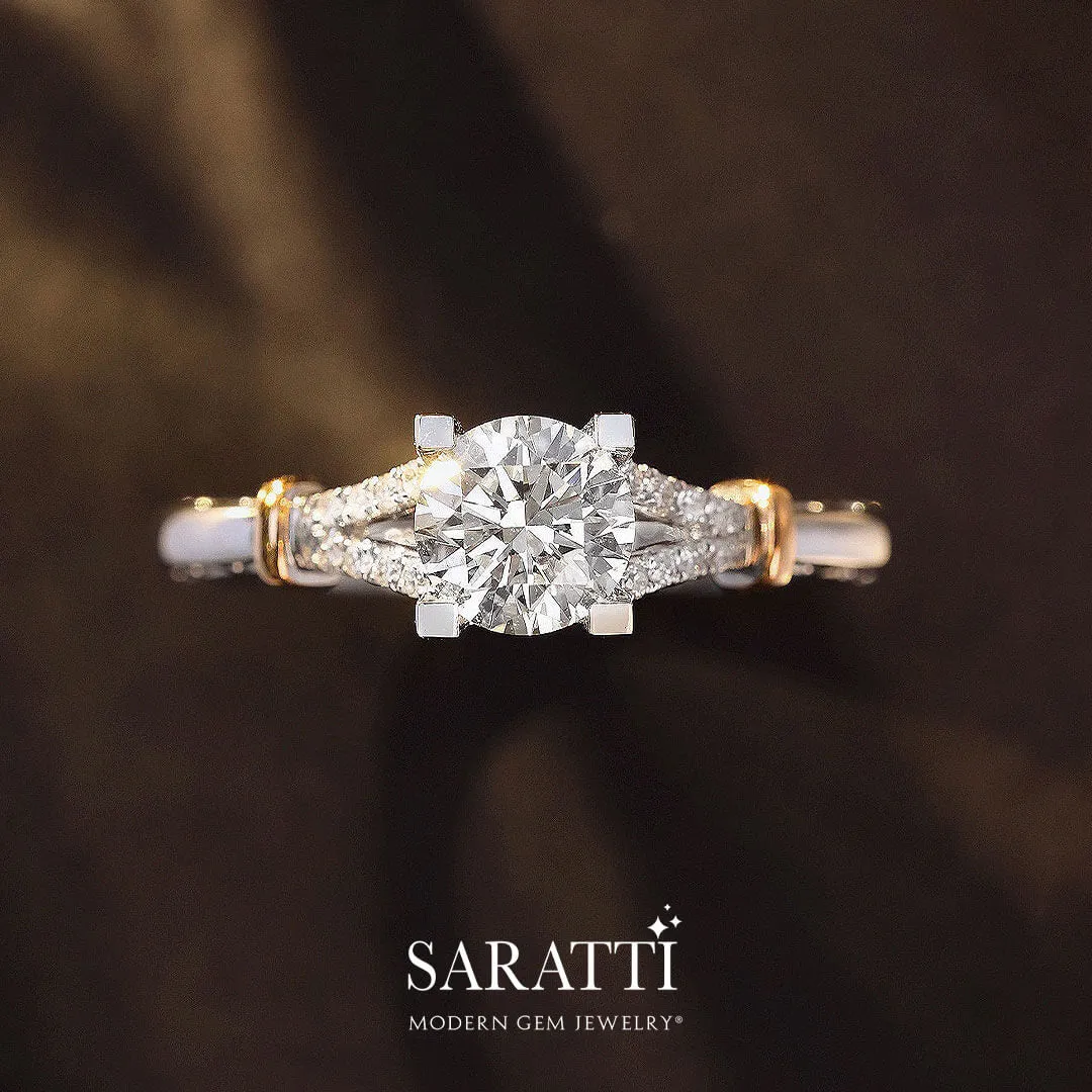 Noemie - 0.6-Carat Round Split Shank Diamond Engagement Ring