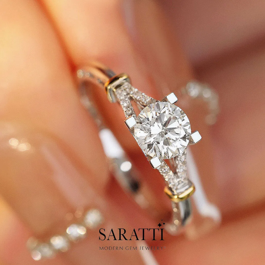 Noemie - 0.6-Carat Round Split Shank Diamond Engagement Ring