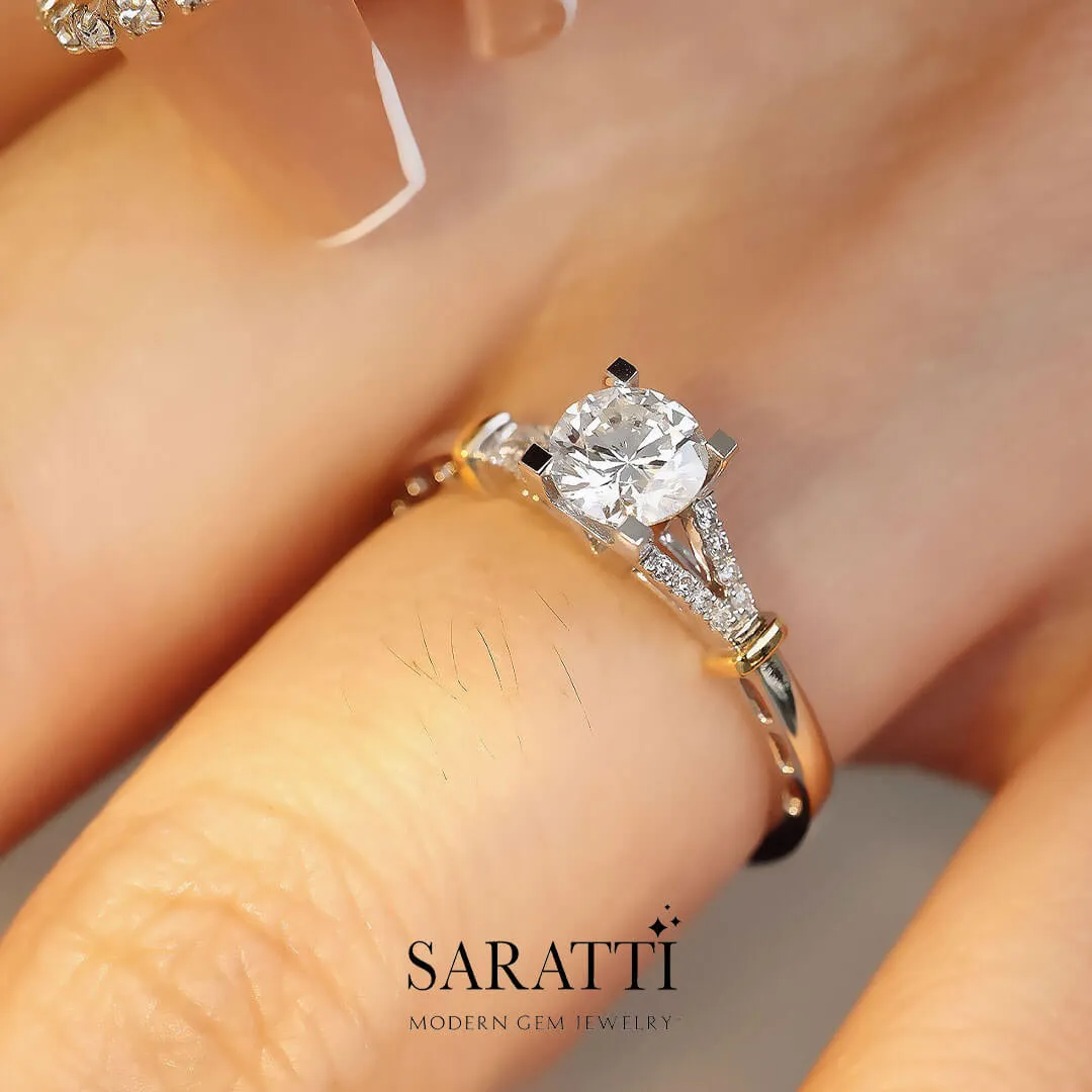 Noemie - 0.6-Carat Round Split Shank Diamond Engagement Ring