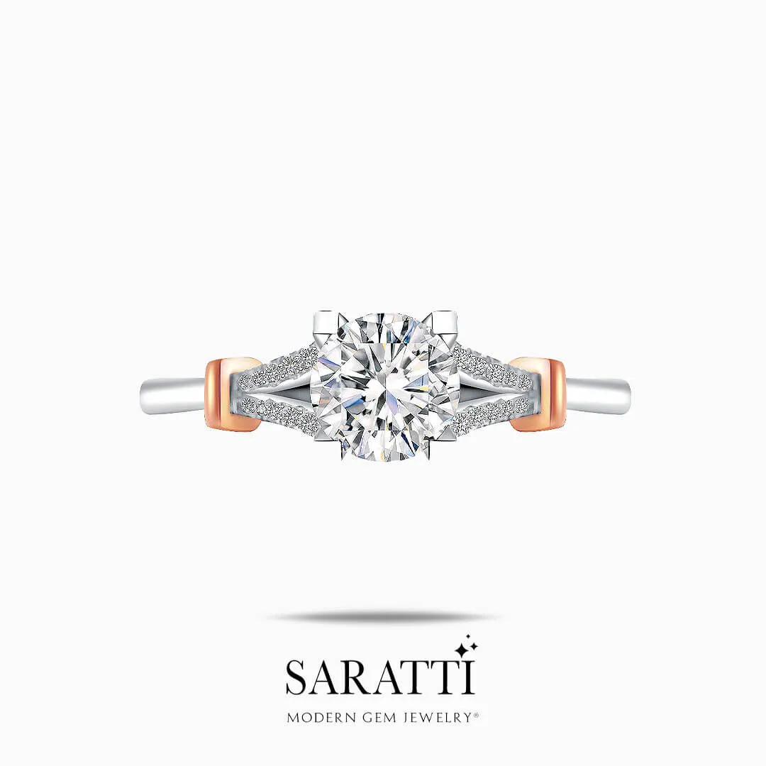 Noemie - 0.6-Carat Round Split Shank Diamond Engagement Ring