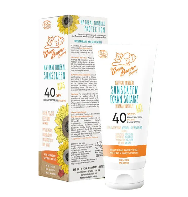Organic SPF 40 Kids Sunscreen