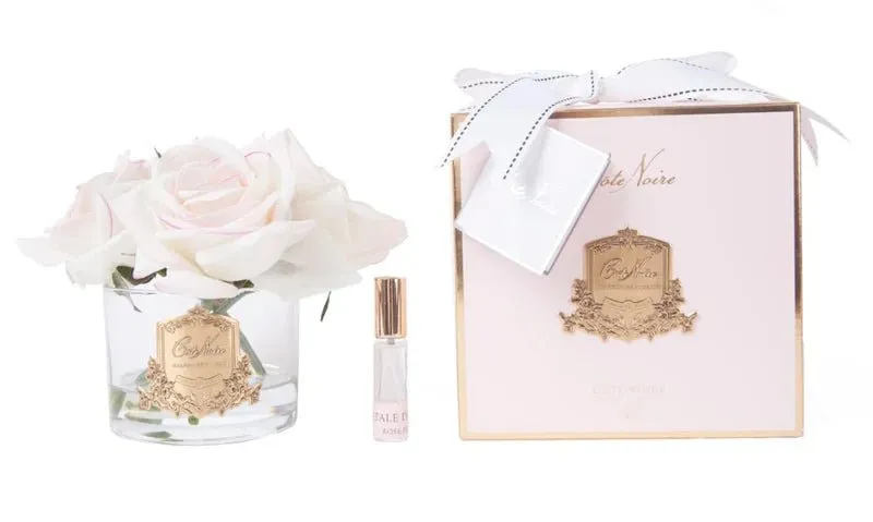 PERFUMED NATURAL TOUCH FIVE ROSES BLUSH CLEAR GLASS
