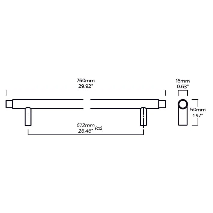 ROEBUCK Smooth Closet Bar - Stainless Steel