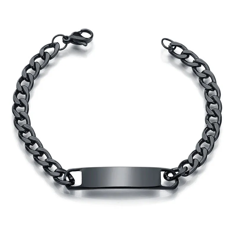 Stainless Steel Smooth Curved Brand Bracelet