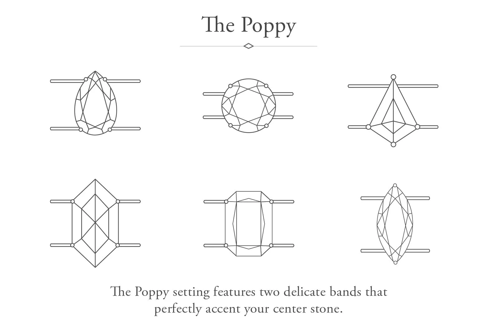 The Poppy Ring with a 1.02ct Salt and Pepper Hexagon Diamond