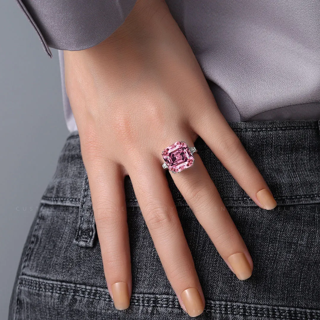 Tourmaline Ring with Diamonds in White Gold | 8 carats
