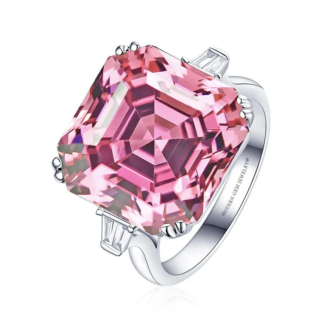 Tourmaline Ring with Diamonds in White Gold | 8 carats