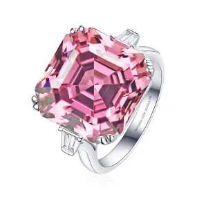 Tourmaline Ring with Diamonds in White Gold | 8 carats