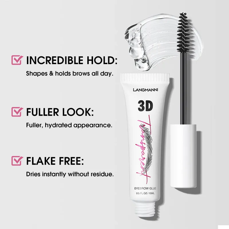 Waterproof Transparent Eyebrow Fixing Gel by Langmanni - 3D Finish